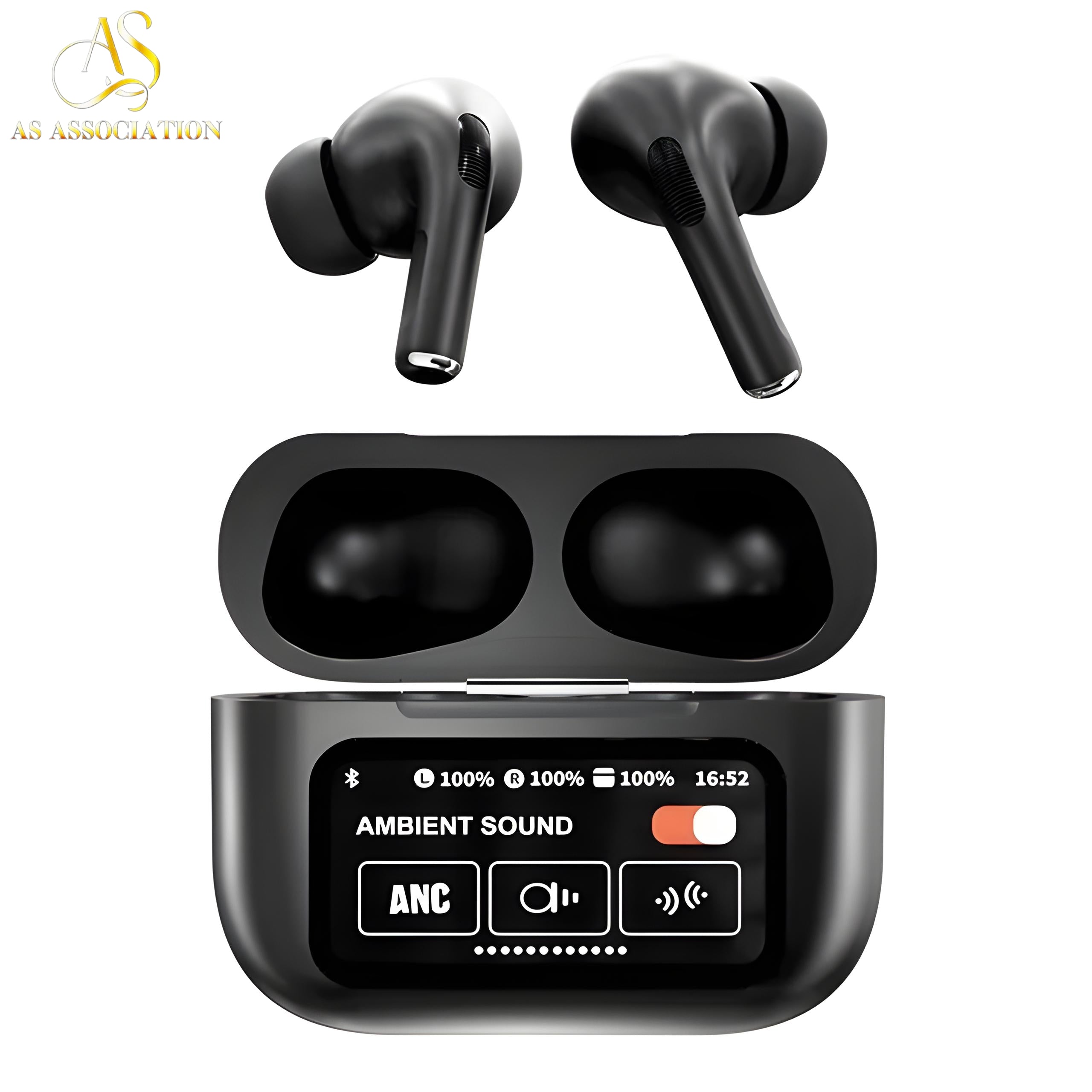A9 Pro Touchscreen TWS Earbuds | ANC Wireless Bluetooth 5.4 Headphones | APP Support & Long Battery | Original AirPods Pro Alternative