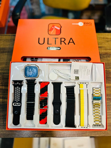 7-in-1 Ultra 2 Smart Watch – 49mm Full HD Display, Series Ultra 9, Wireless Charging, Waterproof, IPS Screen + 7 Straps