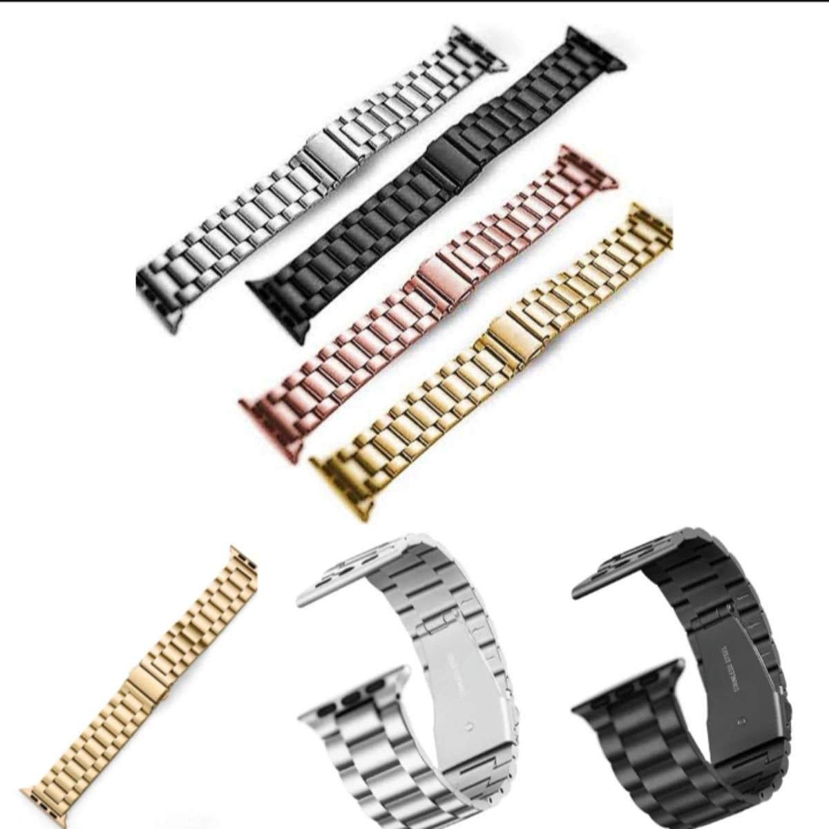 High-Quality Stainless Steel Chain Band Strap – 42/44/45/49mm | Solid Metal Replacement Bracelet for Smartwatches | Modern Buckle Design | New Color Shades