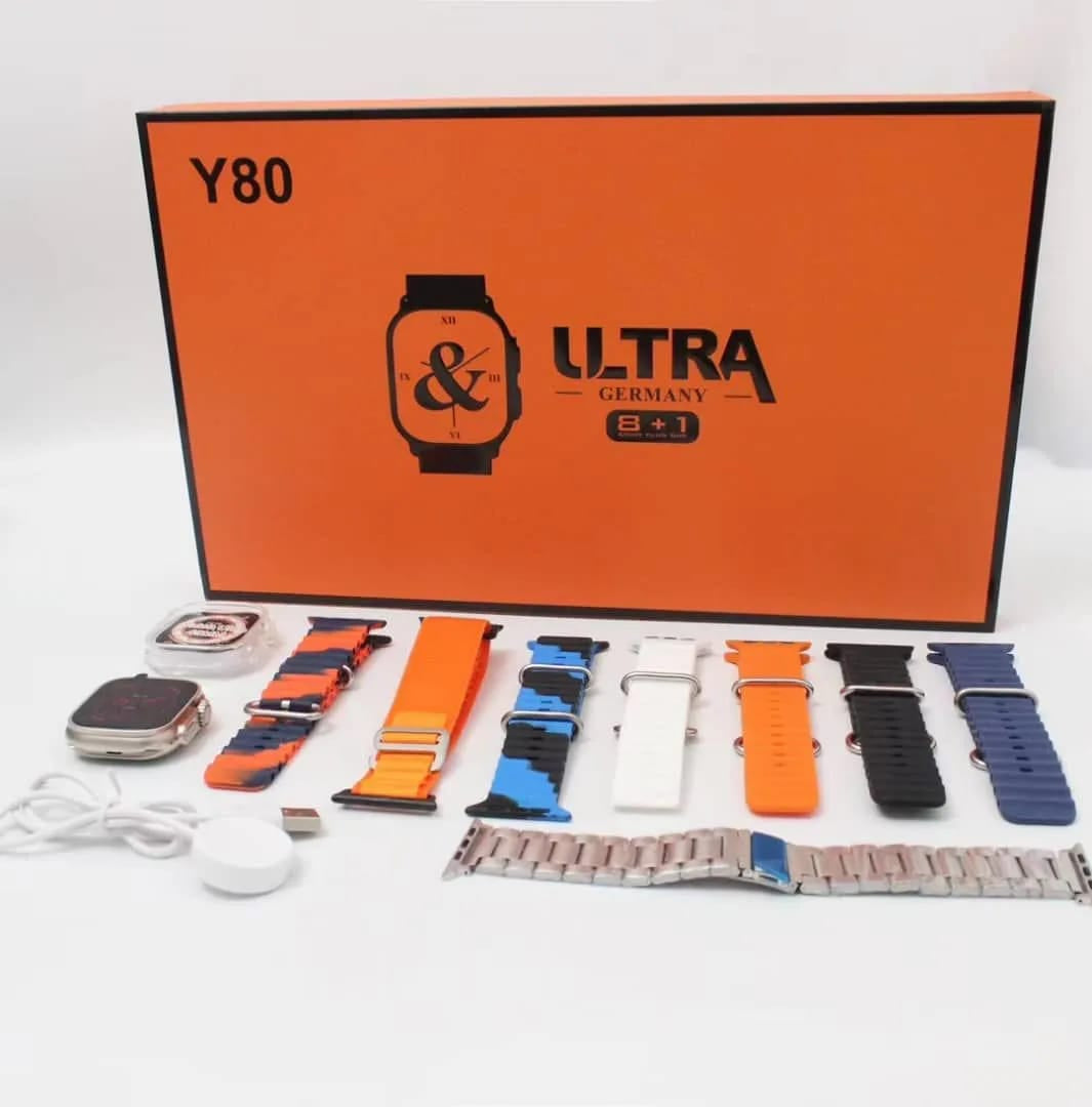 Y80 Ultra Smartwatch – 2.02" Display | 8 Straps + Case | High Configuration Version