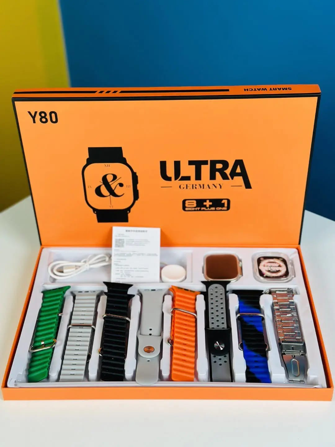 Y80 Ultra Smartwatch – 2.02" Display | 8 Straps + Case | High Configuration Version