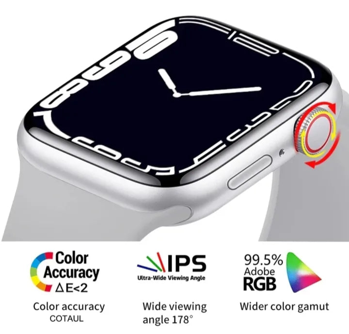 i8 Pro Max Smart Watch 44mm – 1.75" Full Touch Screen Bluetooth Calling Fitness Tracker for Android & iOS | Sports Smartwatch for Men & Women