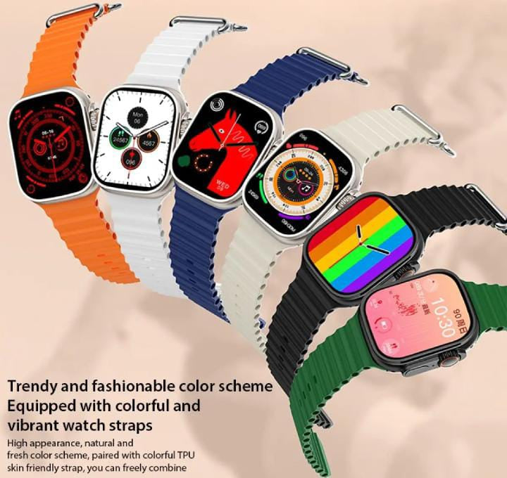 i20 Ultra Smart Watch Max Suit 7-in-1 | 2.3” HD Display | Bluetooth Calling | Heart Rate & Sleep Monitor | Earbuds + 7 Straps | Waterproof Multi-Sport Fitness Watch for Men & Women