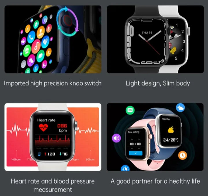 i8 Pro Max Smart Watch 44mm – 1.75" Full Touch Screen Bluetooth Calling Fitness Tracker for Android & iOS | Sports Smartwatch for Men & Women