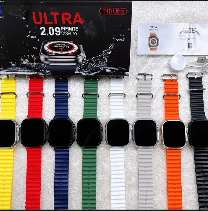 T10 Ultra Smartwatch – 2.09" HD Display, Bluetooth Calling, Fitness & Sleep Tracker, Magnetic Wireless Charging – 49mm Smart Watch for Men & Women