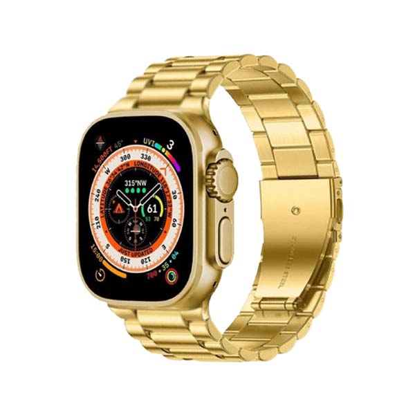 G9 Ultra Pro 2.03″ HD Screen Gold Smart Watch – Ultra Series 8, NFC & Bluetooth Calling, Stainless Steel Chain Strap, Wireless Charging, Unisex