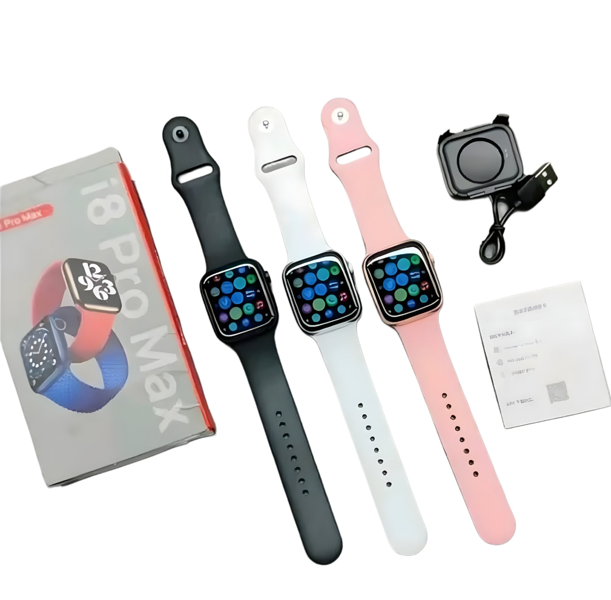 i8 Pro Max Smart Watch 44mm – 1.75" Full Touch Screen Bluetooth Calling Fitness Tracker for Android & iOS | Sports Smartwatch for Men & Women