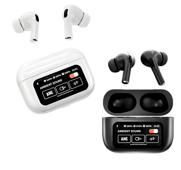 A9 Pro Touchscreen TWS Earbuds | ANC Wireless Bluetooth 5.4 Headphones | APP Support & Long Battery | Original AirPods Pro Alternative