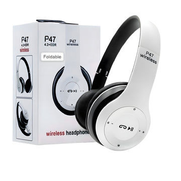 P47 Bluetooth 5.0 Wireless Headphones with Mic | FM Radio, TF Card, AUX | Stereo Headset