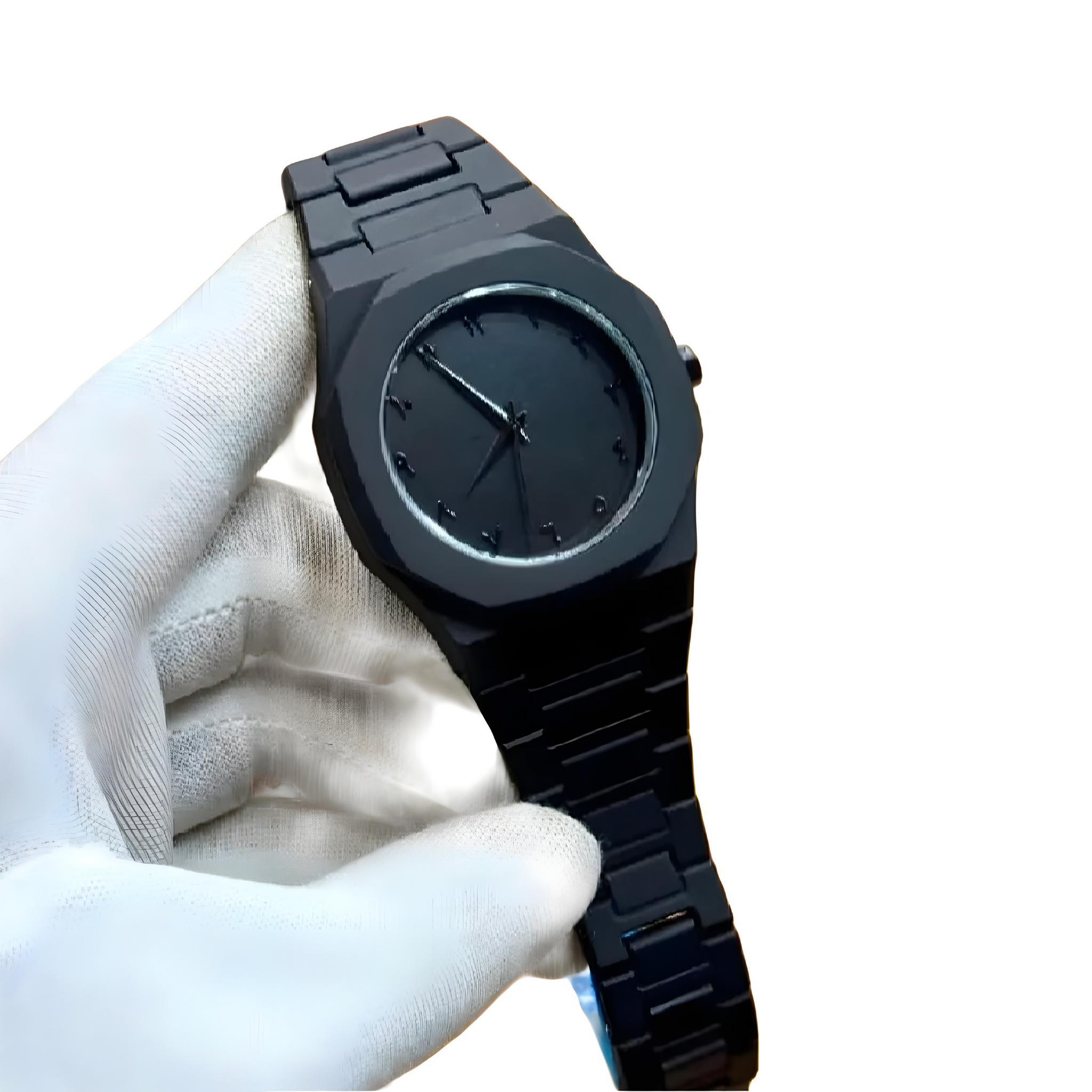 Aura Watch 2025 - Modern Black Arabic Dial | Waterproof Stainless Steel Quartz Men's Watch