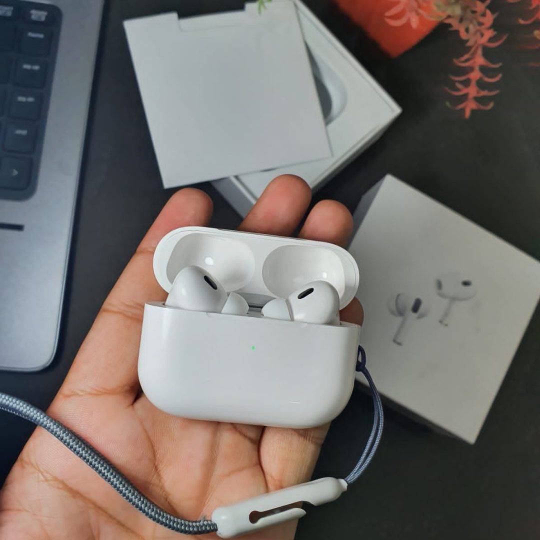 Premium AirPods Pro 2nd Generation Titanium Edition Wireless Earbuds - Bluetooth 5.3, ANC, Buzzer & Volume Control
